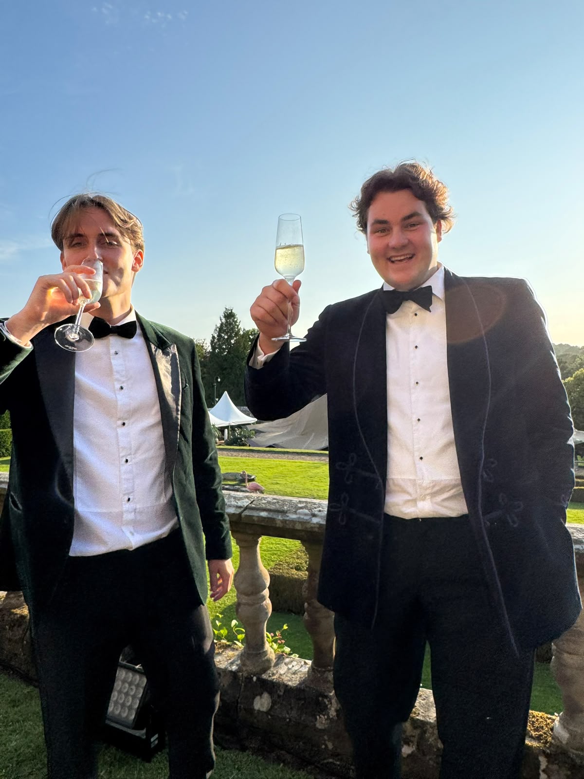 Toby at an outdoor black-tie event